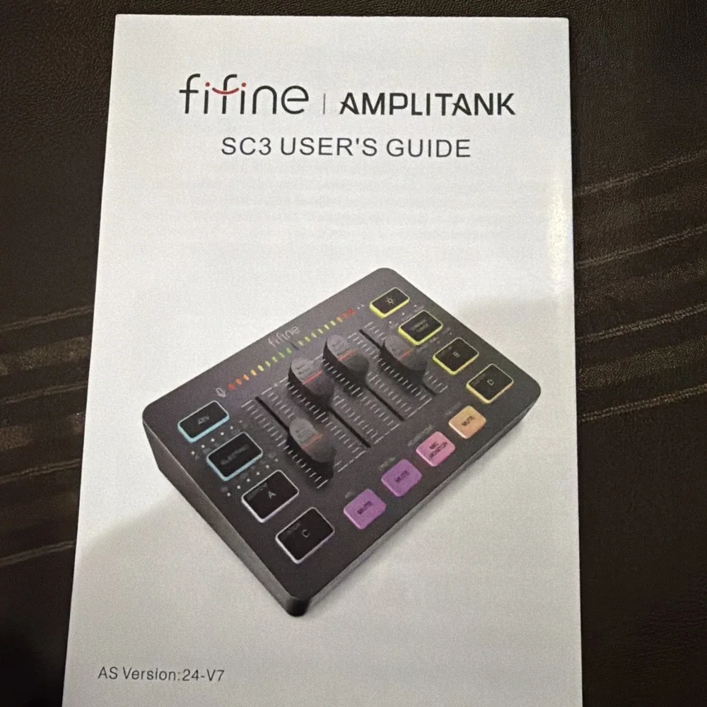 Fifine Ampligame SC3 Gaming Audio Mixer RGB USB Interface Podcast Streaming